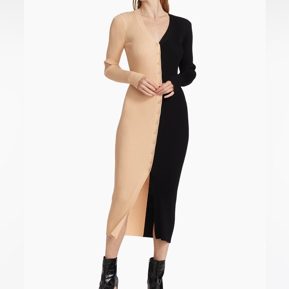 STAUD Shoko Colorblocked Midi-Dress